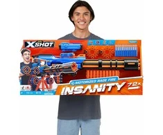 XShot X-Shot Insanity-Motorized Age Fire Gatlin pistoletas su trikoju - vaahtomuoviase