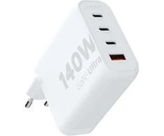 Xtorm - 140 W „GaN2 Ultra“ namų įkroviklis, 3 x USB-C / USB-A, baltas