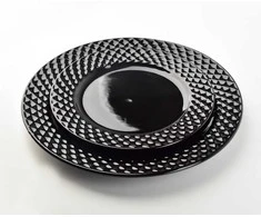 Affek Design DIAMOND Juodas 2 desertinių lėkščių rinkinys 20,5 cm