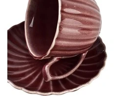 Affek Design EVIE BURGUNDY Filiżanka ze spodkiem 300ml