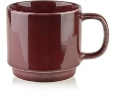 Affek Design EVIE BURGUNDY Komplet 4 kubków na stojaku 4x370ml