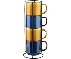 Affek Design EVIE 4 puodelių rinkinys ant stovo, 400 ml