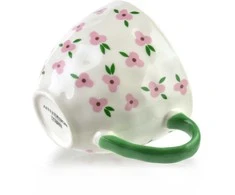 Nici Affek Design FLORELLA Puodelis 400ml 11x15x9 cm rožinė kwiatki