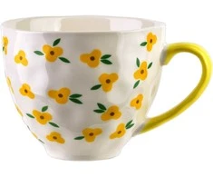 Nici Puodelis 400ml 11x15x9cm geltonos gėlės
