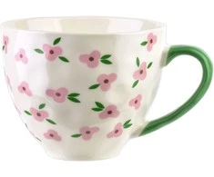 Nici Affek Design FLORELLA Puodelis 400ml 11x15x9 cm rožinė kwiatki