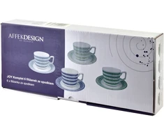 Affek Design JOY 6 puodelių su lėkštute rinkinys, žalias, 210 ml