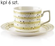 Affek Design JOY 6 puodelių su lėkštutėmis rinkinys smėlio spalvos
