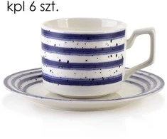 Affek Design JOY Komplet 6 filiżanek ze spodkiemniebieskie 210ml