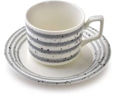 Affek Design JOY Komplet 6 filiżanek ze spodkiemszare 210ml