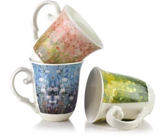 Affek Design LAVIA Puodelis 320ml 9,5x13x10,5cm žalia impresja