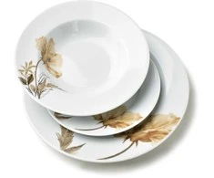 Affek Design LEA BEIGE Komplet obiadowy 18 dalys 21,8cm/19,2/27cm talerz zupa 220ml