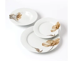 Affek Design LEA BEIGE pietų rinkinys 18 dalių 21,8 cm / 19,2 / 27 cm sriubos lėkštė 220 ml