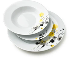 Affek Design LEA Geltonas Pietų rinkinys 18 dalių 21,8 cm/19,2/27 cm sriubos lėkštė 220 ml