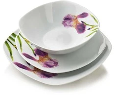 Affek Design LEA IRIS Komplet obiadowy 18cz. miska 500ml 16,5/19,5/22cm