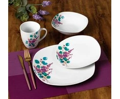 Affek Design LEA LAVENDER Komplet obiadowy 16cz. kubek 370ml/miska 500ml 17/19,5/25,5cm