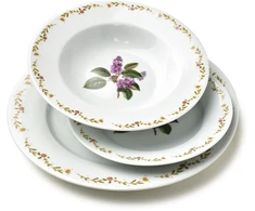 Affek Design LEA LILAC pietų rinkinys 18 dalių 21,8 cm / 19,2 / 27 cm sriubos lėkštė 220 ml