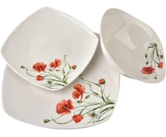 Affek Design LEA POPPY Komplet obiadowy 18części16cm 500ml/18cm/24cm