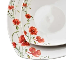 Affek Design LEA POPPY indų rinkinys, 18 dalių, dubenėlis, 500 ml, 16,5 cm / 18 cm / 24 cm