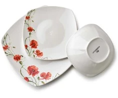 Affek Design LEA POPPY Komplet obiadowy 18części miska 500ml 16,5cm/18cm/24cm