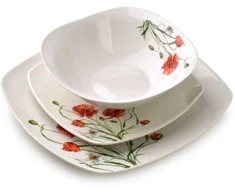 Affek Design LEA POPPY Komplet obiadowy 18części16cm 500ml/18cm/24cm