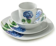 Affek Design LEA PURPLE indų rinkinys, 16 dalių, 370 ml puodelis / 500 ml dubuo, 17/19,5/25,5 cm