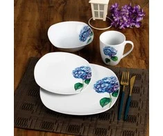 Affek Design LEA PURPLE Komplet obiadowy 16cz. kubek 370ml/miska 500ml 17/19,5/25,5cm