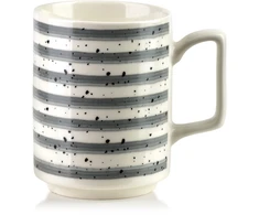 Affek Design MOJRA Puodelis 350ml 8x11x10cm pilka paskiJOY Pilkas STRIPES