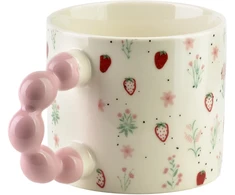 Affek Design NARIA Puodelis 350ml 9x14x8cm truskawki