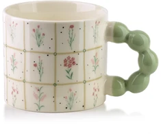 Affek Design NARIA Puodelis 350ml 9x14x8cm kwiatki