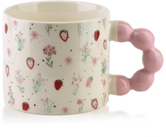 Affek Design NARIA Puodelis 350ml 9x14x8cm truskawki
