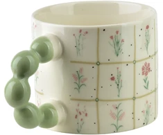 Affek Design NARIA Puodelis 350ml 9x14x8cm kwiatki