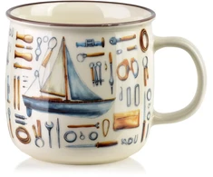 Affek Design NORMAN Puodelis 450ml 9,6x13x9,3cm żaglówka
