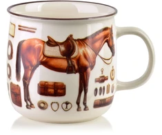 Affek Design NORMAN Puodelis 450ml 9,6x13x9,3cm koń, jeździectwo