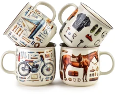 Affek Design NORMAN Puodelis 450ml 9,6x13x9,3cm koń, jeździectwo