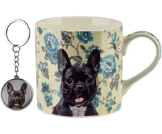 Affek Design NOYA Puodelis su breloczkiem 380ml 9x13x9cm Buldog francuski