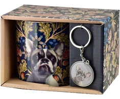 Affek Design NOYA Puodelis su breloczkiem 380ml 9x13x9cm Buldog francuski