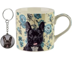 Affek Design NOYA Puodelis su breloczkiem 380ml 9x13x9cm Buldog francuski