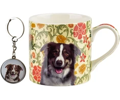 Affek Design NOYA Puodelis su breloczkiem 380ml 9x13x9cm Border Collie
