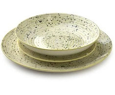 Lumarko Affek Design STRIPES BEIGE Indų rinkinys 18 dalių. 27/19/20 cm dubenėliai, 550 ml