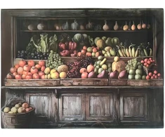 Allesken Aria Deska szklana 40x30cm warzywa i owoce