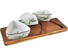 Allesken MODERN KITCHEN Deska su 3 miskami trójkątnymi 9,5x4cm (28x9,5x1,5cm) rozmaryn 100ml