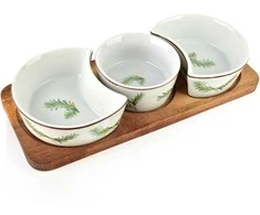 Allesken MODERN KITCHEN Deska su 3 miskami 8,5x42x/11x9,5x3,5cm(26,5x11x1,2cm) 2x150ml+1x120ml rozmaryn