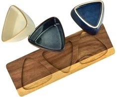 Allesken MODERN KITCHEN Deska su 3 miskami 9x9x3,5cm(28x9,5x1,2cm) 100ml