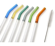 Allesken PETER 6 stiklinių šiaudelių rinkinys, 20 cm, su šepetėliu