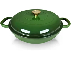 Allesken RODELUXE žema ketaus keptuvė 30x34x6cm 3.0L emaliuotas kreminis vidus