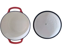 Allesken RODELUXE ketaus keptuvė 28x28x12cm 5.6L emaliuotas kreminis vidus