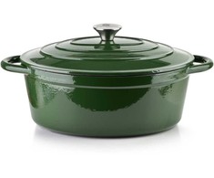 Allesken Mondex Indukcinė viryklė, ketaus, emaliuota, ovali, žalia, 4,7L