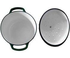 Allesken VERDELUXE ketaus keptuvė 28x28x12cm 5.6L emaliuotas kreminis vidus