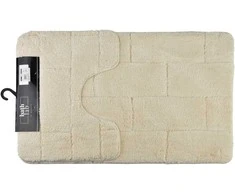 Bathlab ZAC 2 vonios kilimėlių rinkinys 50x37cm 50x80cm kreminė