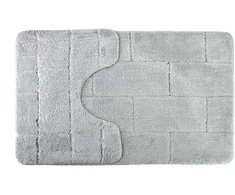 Bathlab ZAC vonios kilimėlių rinkinys, 2 vnt., 50x37 cm, 50x80 cm, šviesiai pilkas